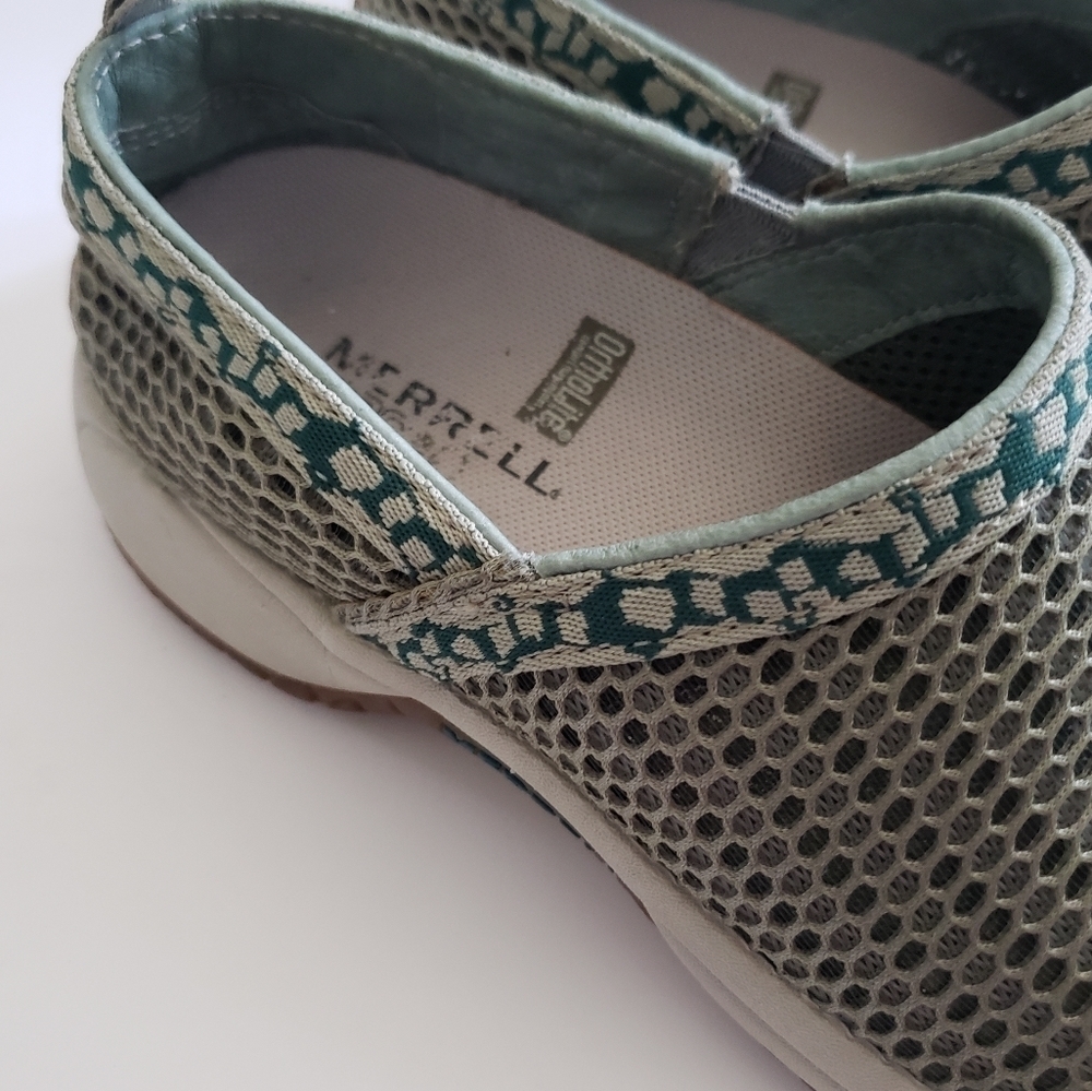 Merrell Encore Breeze Clog Style Sneakers Sz 6 Green White Sage Hiking Walking - Picture 7 of 11